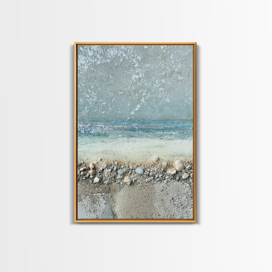 Moonlit Ocean with Silver Surf Framed Canvas Print, Coastal Art, Printable Wall Art, Coastal Decor, Fine Art, Coastal, COA-2x3-78