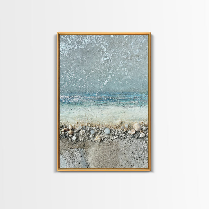 Moonlit Ocean with Silver Surf Framed Canvas Print, Coastal Art, Printable Wall Art, Coastal Decor, Fine Art, Coastal, COA-2x3-78