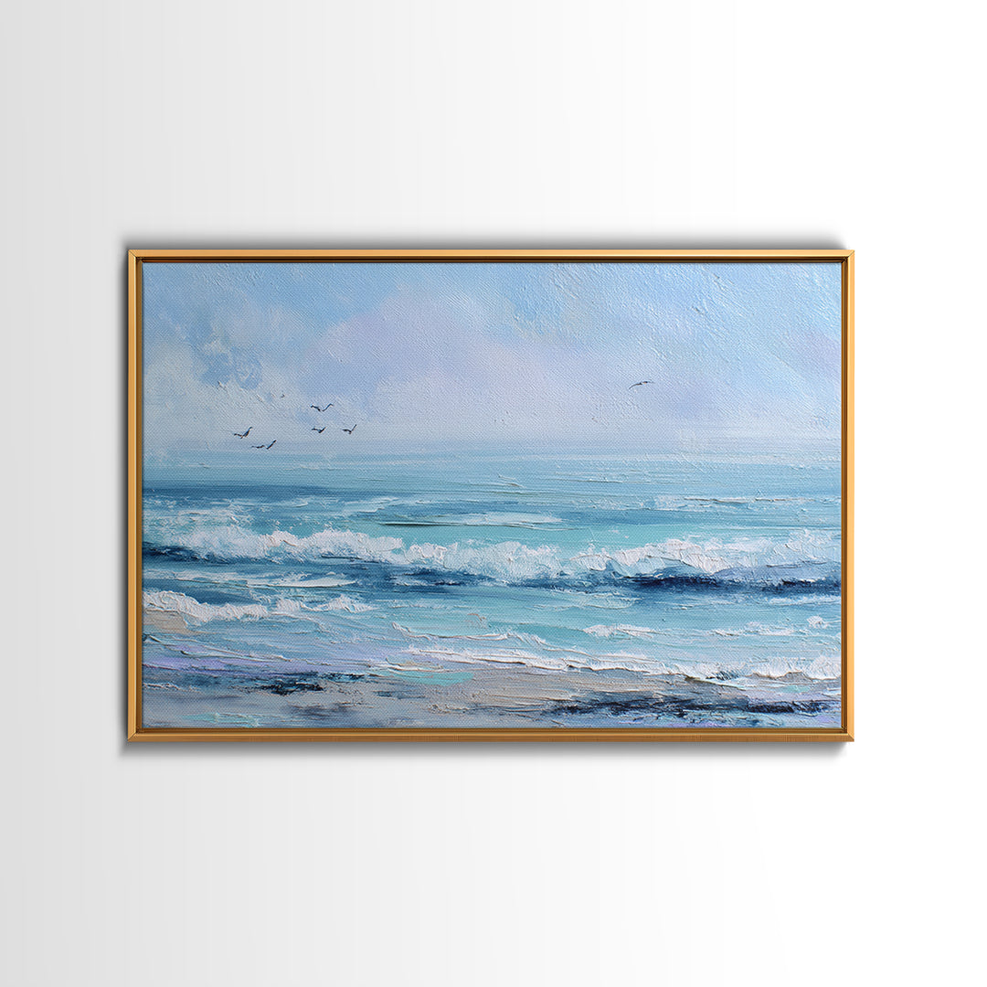 Soft Blue Ocean Horizon Canvas Print, Coastal Art, Living Room Art, Coastal Decor, Fine Art, Coastal, Luxury Decor, Art Print, COA-3x2-29