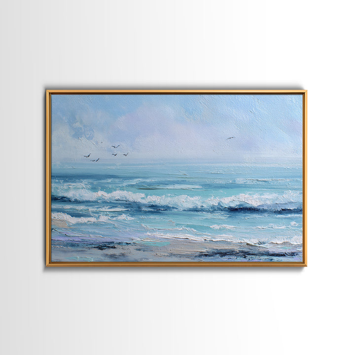 Soft Blue Ocean Horizon Canvas Print, Coastal Art, Living Room Art, Coastal Decor, Fine Art, Coastal, Luxury Decor, Art Print, COA-3x2-29