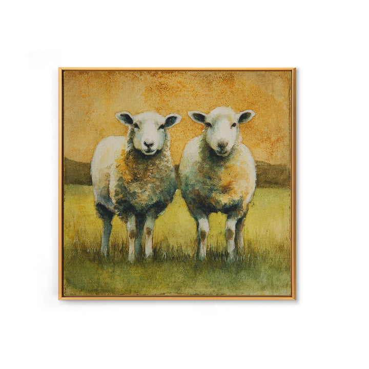 Watercolor Sheep in a Green Pasture Canvas Print, Country Art, Oil Painting, Farmhouse Decor, Country, Digital Art Prints, COU-1x1-23