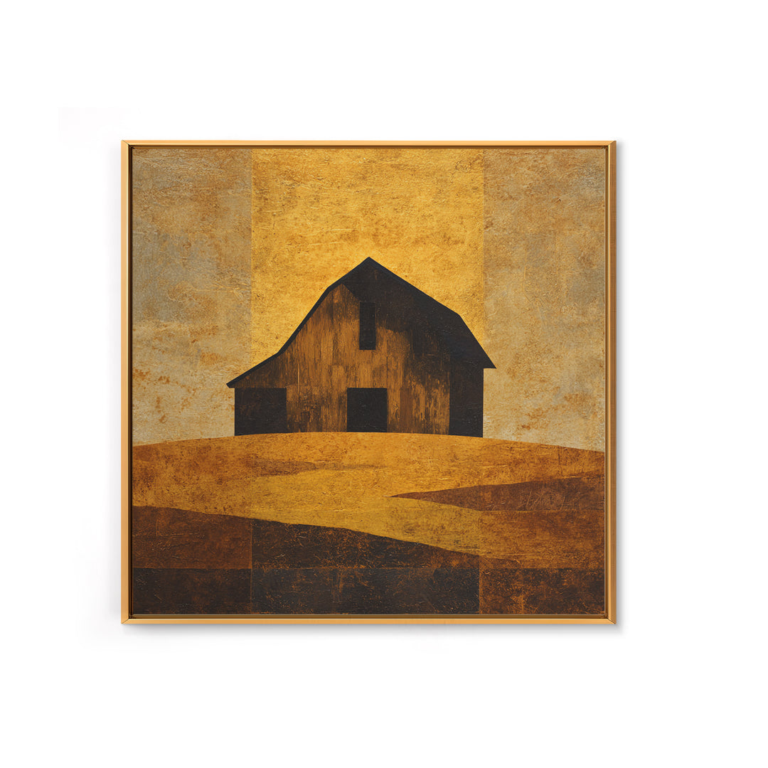 Rustic Barn Silhouette Framed Canvas Print, Country Art, Farmhouse Decor, Country, Gallery Wall Art, Landscape Wall Art, COU-1x1-27