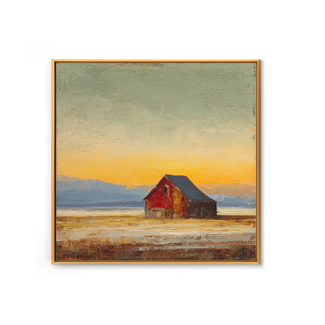 Rustic Barn Silhouette Canvas Print, Country Art, Digital Wall Art, Farmhouse Decor, Abstract Art, Country, Floral Wall Art, COU-1x1-3