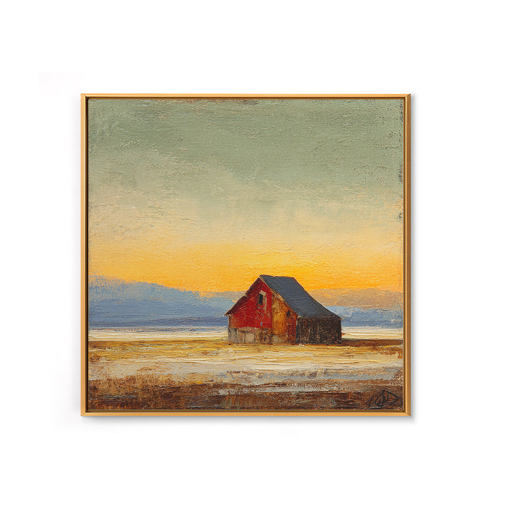 Rustic Barn Silhouette Canvas Print, Country Art, Digital Wall Art, Farmhouse Decor, Abstract Art, Country, Floral Wall Art, COU-1x1-3