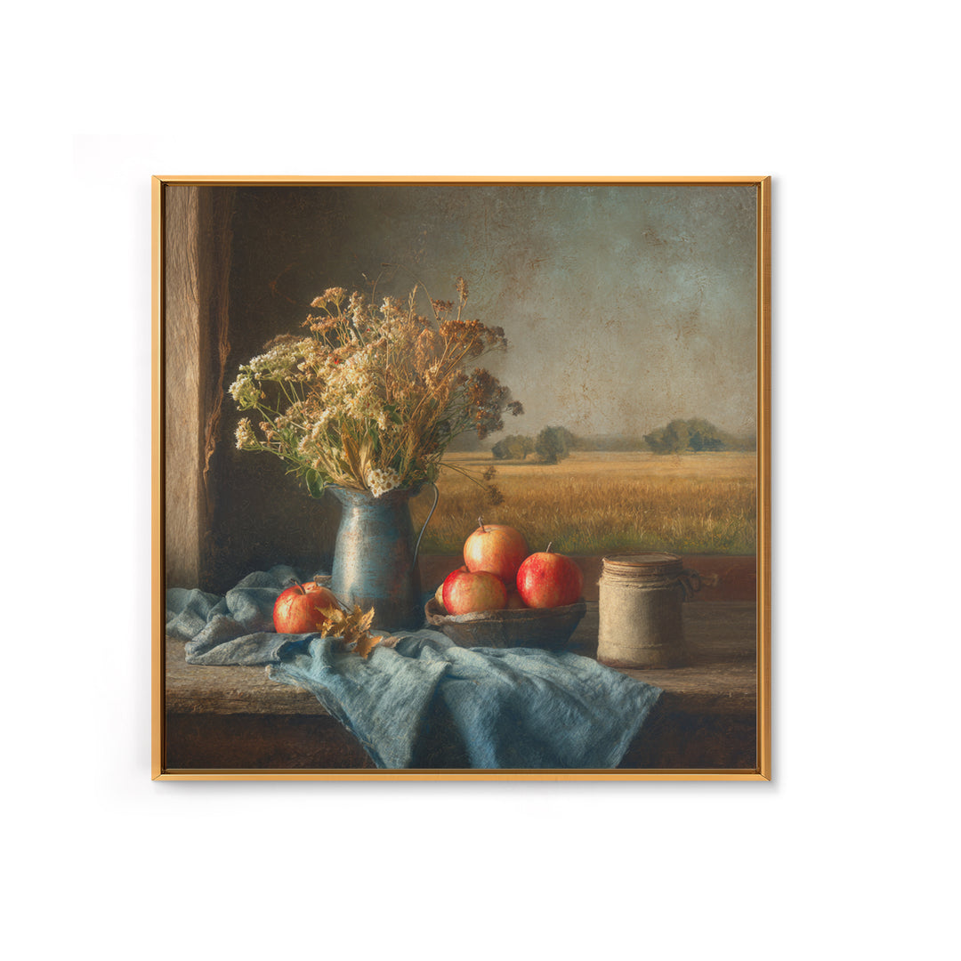 Apple Orchard with Warm Autumn Light Canvas Print, Country Art, French Country Decor, Farmhouse Decor, Oil Painting, Country, COU-1x1-30