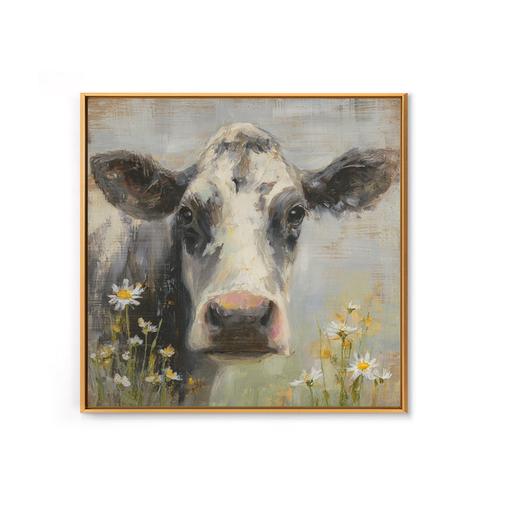 Cow Portrait with Gentle Farmhouse Personality Canvas Print, Country Art, Home Decor, Farmhouse Decor, Fine Art, Country, COU-1x1-4