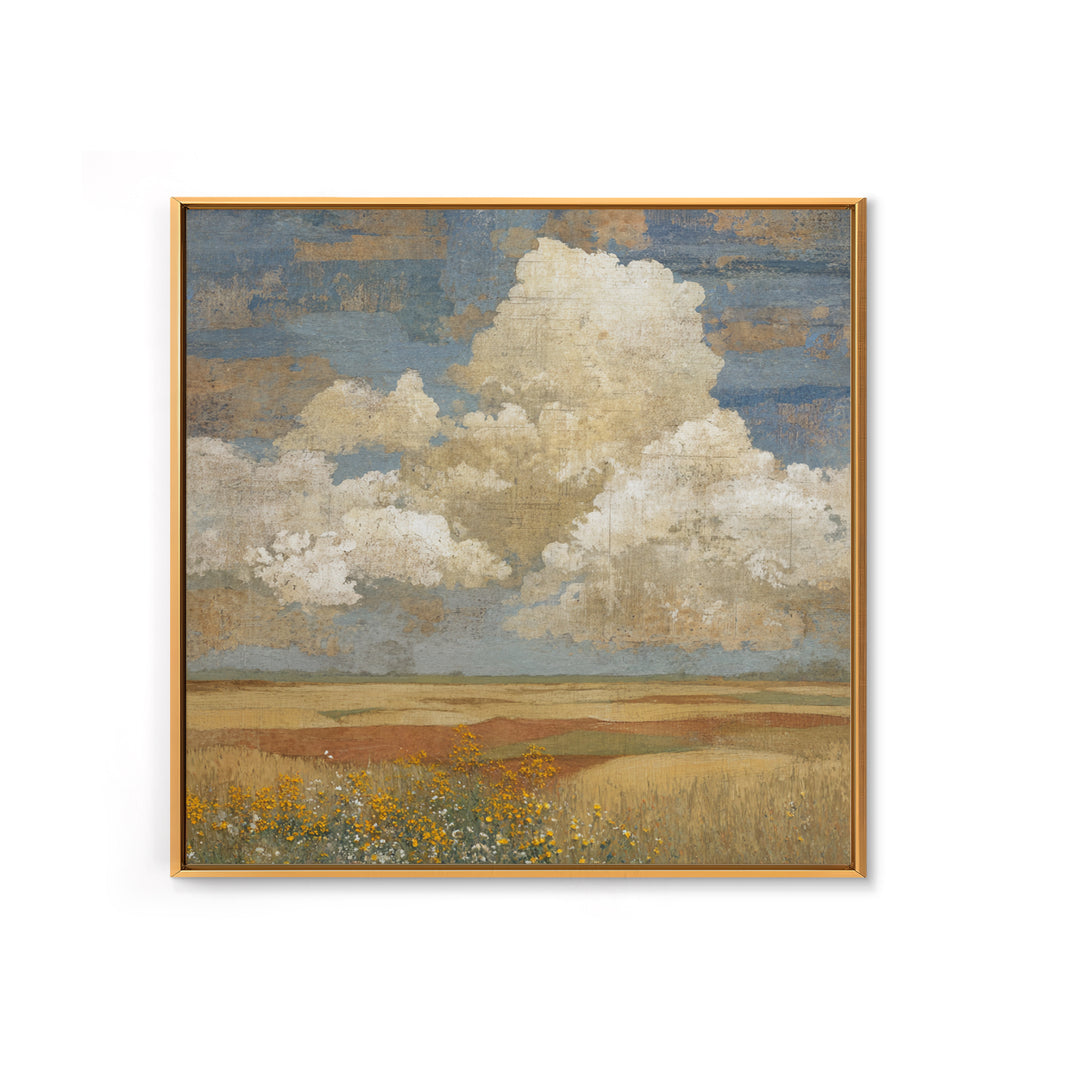 Cornfield under Dramatic Summer Clouds Framed Canvas Print, Country Art, Floral Wall Art, Farmhouse Decor, Abstract Art, COU-1x1-42
