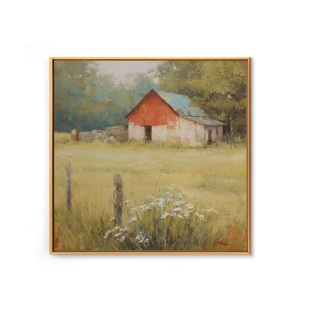 Apple Orchard with Warm Autumn Light Framed Canvas Print, Country Art, Gallery Decor, Farmhouse Decor, Fine Art, Country, COU-1x1-78