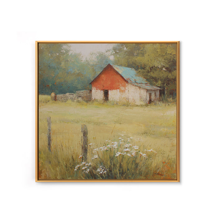 Apple Orchard with Warm Autumn Light Framed Canvas Print, Country Art, Gallery Decor, Farmhouse Decor, Fine Art, Country, COU-1x1-78