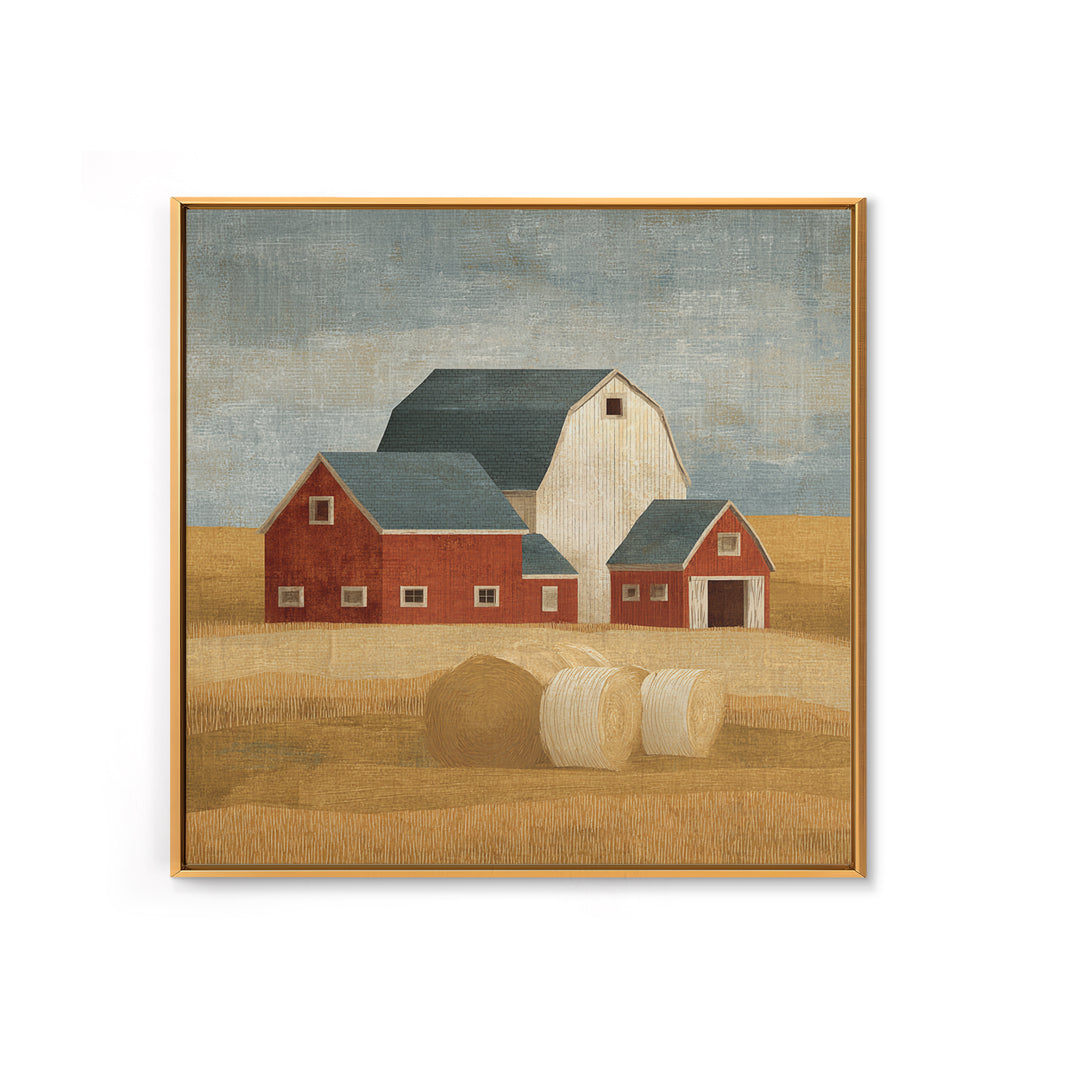 Hay Bales in Late Afternoon Sun Canvas Print, Country Art, Gallery Wall Art, Farmhouse Decor, Fine Art, Country, COU-1x1-92