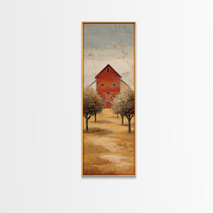 Apple Orchard with Warm Autumn Light Canvas Print, Country Art, Luxury Decor, Farmhouse Decor, Oil Painting, Country, COU-1x3-90