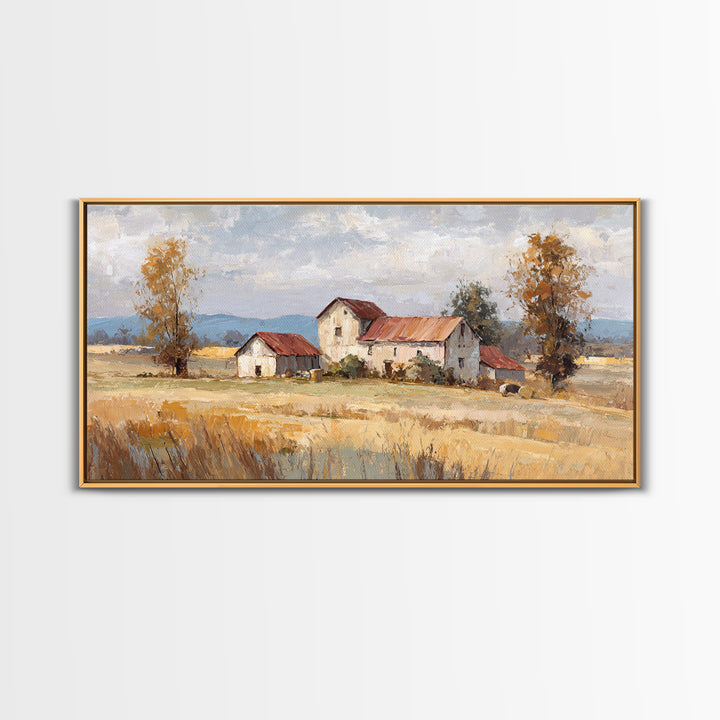Apple Orchard with Warm Autumn Light Canvas Print, Country Art, Boho Decor, Farmhouse Decor, Abstract Art, Country, Art Prints, COU-2x1-2