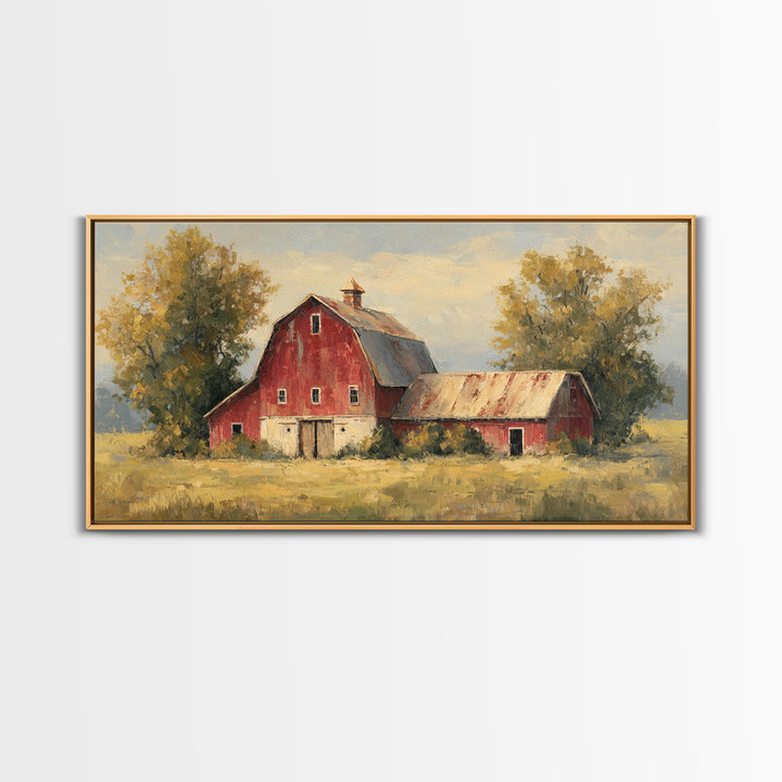 Apple Orchard with Warm Autumn Light Framed Canvas Print, Country Art, Minimalist Decor, Farmhouse Decor, Fine Art, Country, COU-2x1-50