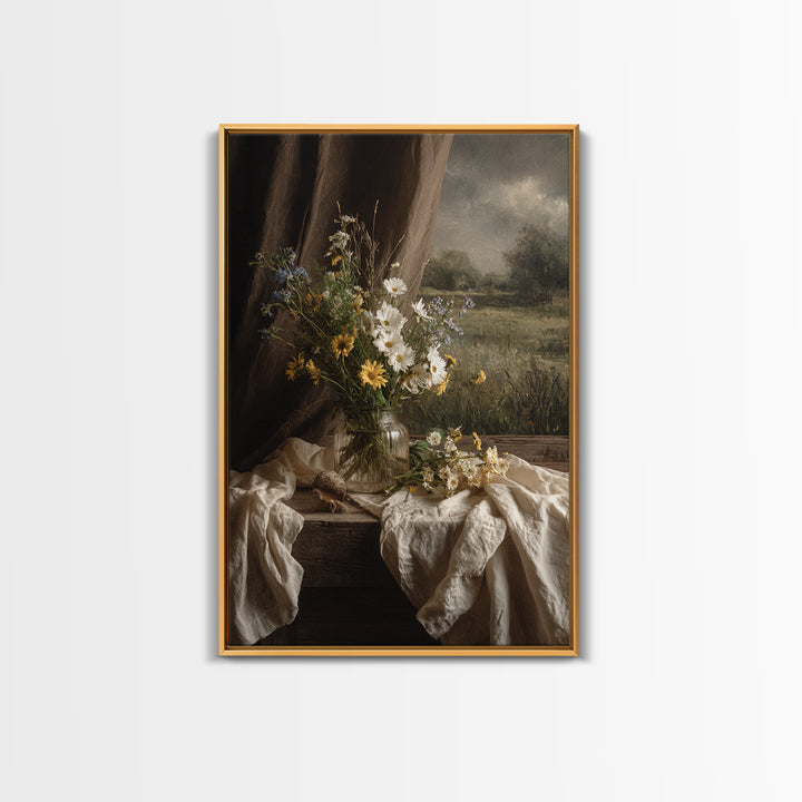 Cornfield under Dramatic Summer Clouds Framed Canvas Print, Country Art, Statement Artwork, Farmhouse Decor, Abstract Art, COU-2x3-26