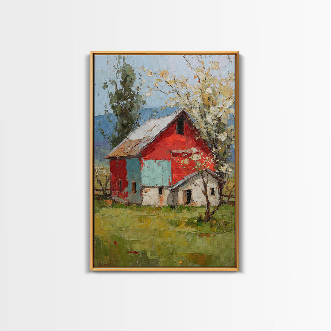 Apple Orchard with Warm Autumn Light Framed Canvas Print, Country Art, Wall Art, Farmhouse Decor, Fine Art, Country, COU-2x3-38