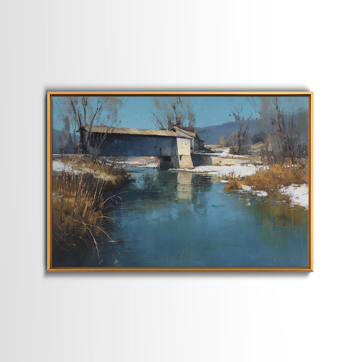 Apple Orchard with Warm Autumn Light Framed Canvas Print, Country Art, Large Wall Art, Farmhouse Decor, Fine Art, Country, COU-3x2-10