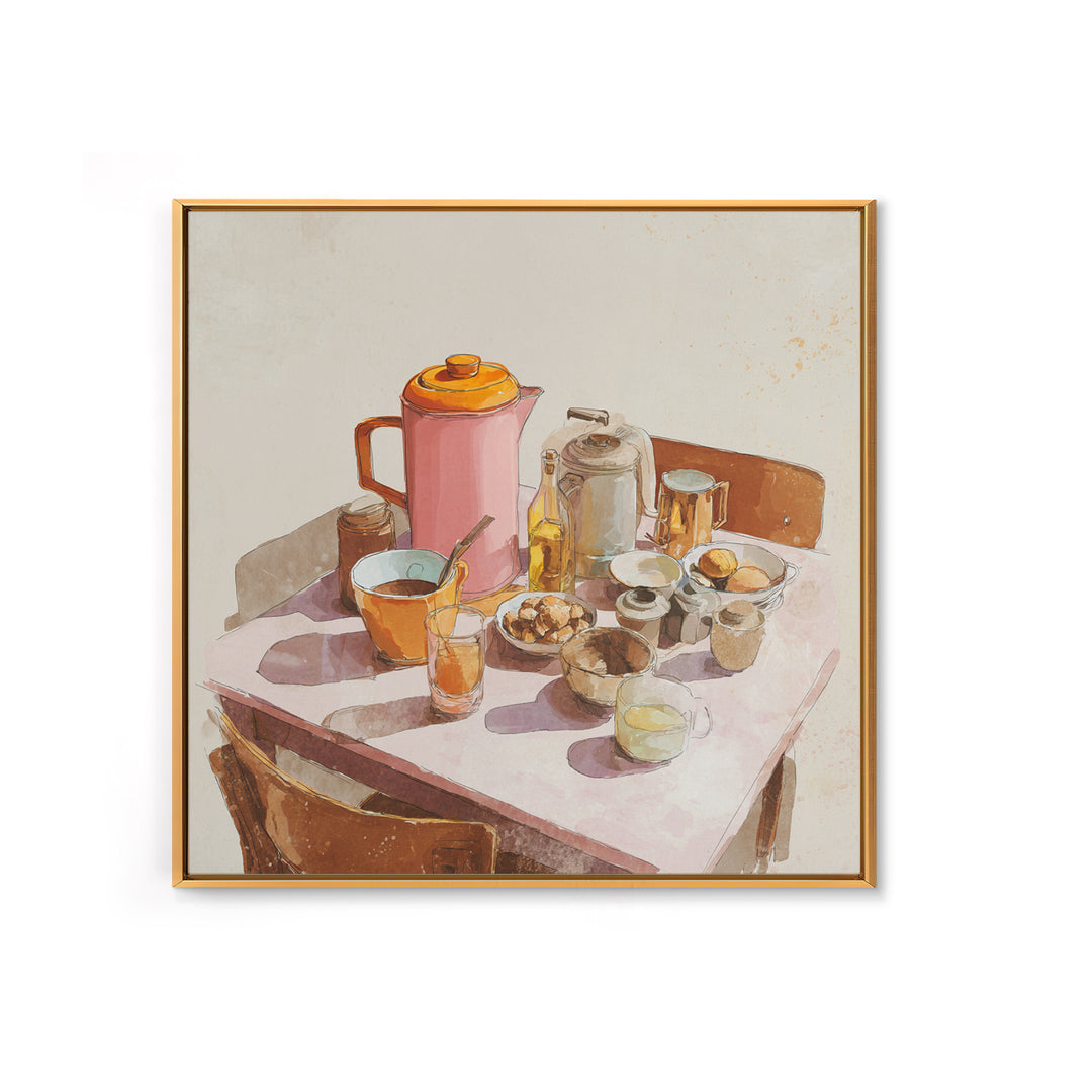Mid Century Coffee Pot Canvas Print, Coffee Shop Art, Kitchen Wall Decor, Cafe Decor, Oil Painting, Cafe, Fine Art Print, CSA-1x1-22
