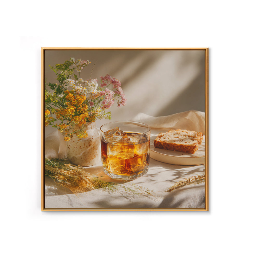 Iced Coffee Glass Canvas Print, Coffee Shop Art, Canvas Print, Cafe Decor, Fine Art, Cafe, Neutral Decor, Modern Decor, CSA-1x1-35