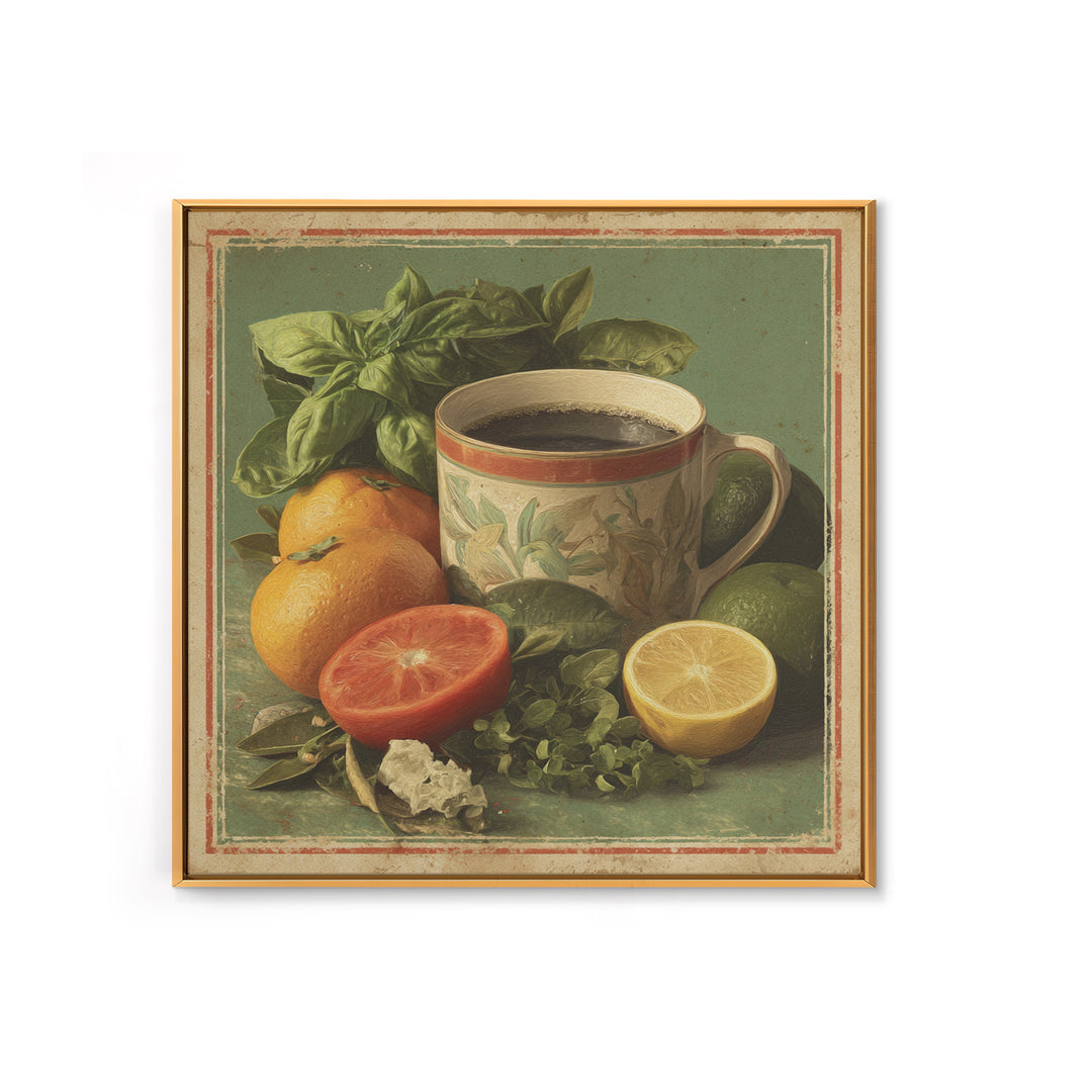 Retro Cafe Poster Coffee Cup Graphic Canvas Print, Coffee Shop Art, Coffee Wall Art, Cafe Decor, Fine Art, Cafe, CSA-1x1-55