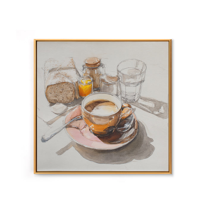 Minimal Line Art of a Cup and Framed Canvas Print, Coffee Shop Art, Minimalist Wall Art, Cafe Decor, Fine Art, Cafe, Room Decor, CSA-1x1-66