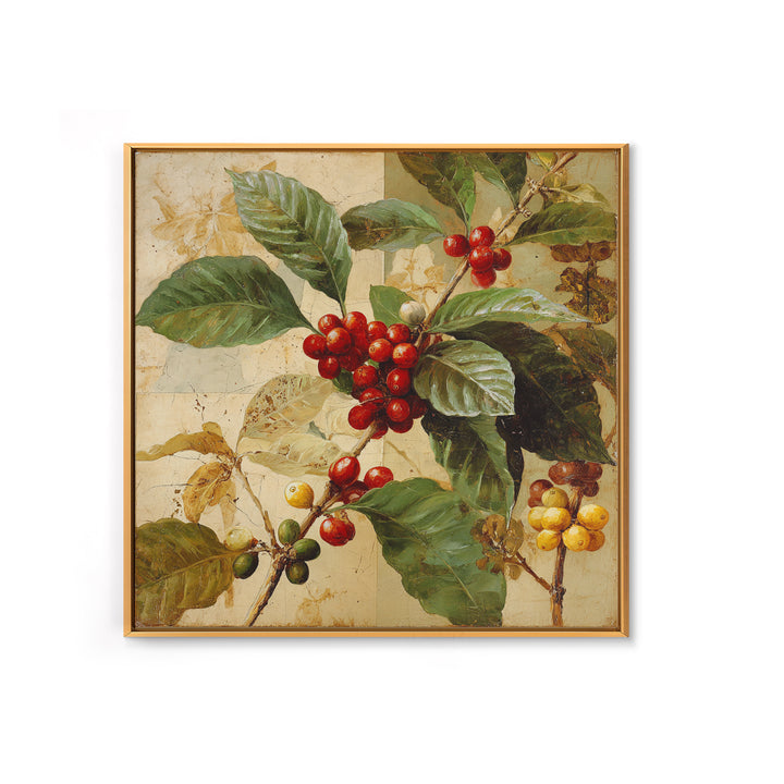 Coffee Farm Landscape Framed Canvas Print, Coffee Shop Art, Food Art, Cafe Decor, Fine Art, Cafe, Minimalist Decor, CSA-1x1-71