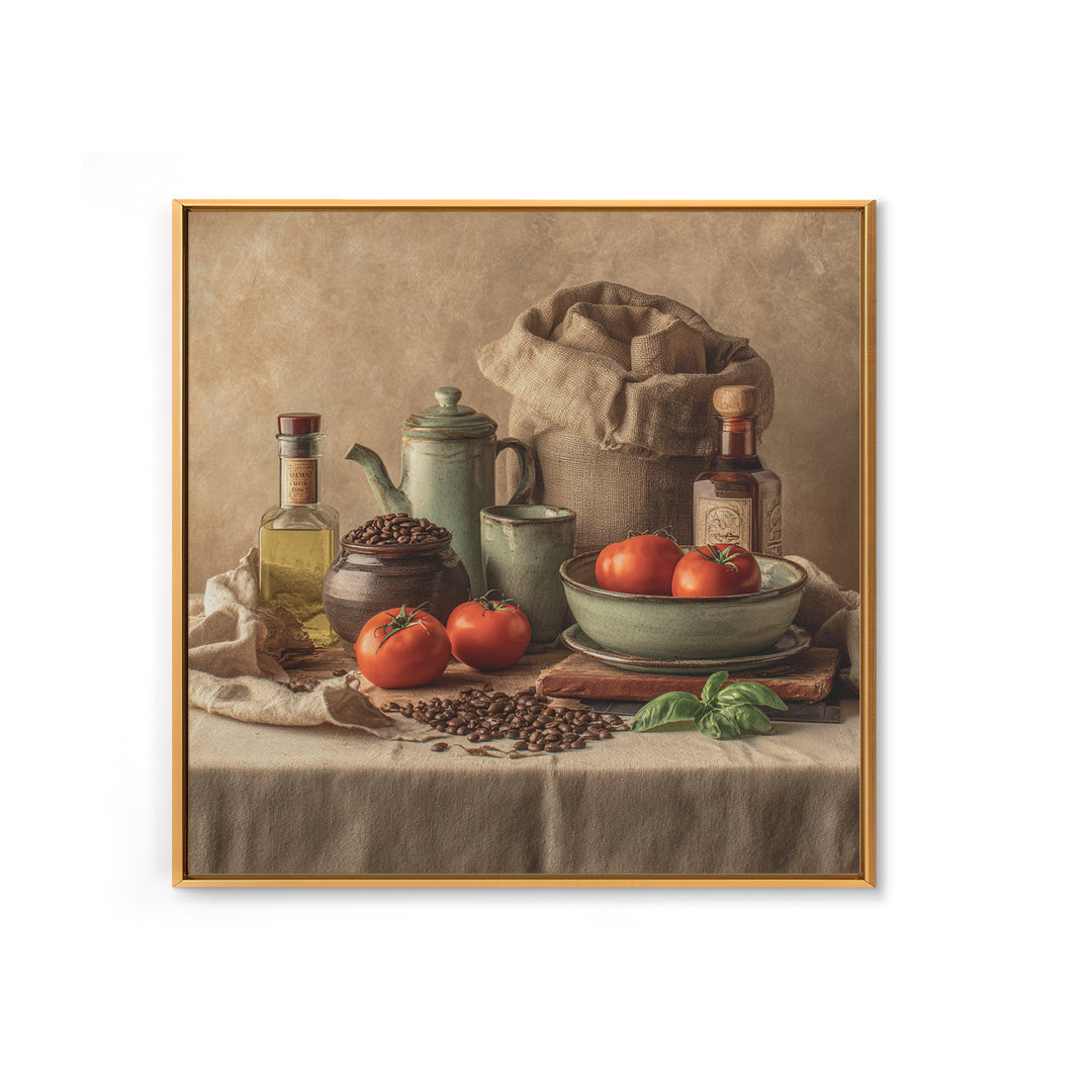 Coffee Beans and Burlap Sack Still Life Framed Canvas Print, Coffee Shop Art, Fine Art Print, Cafe Decor, Fine Art, Cafe, CSA-1x1-74
