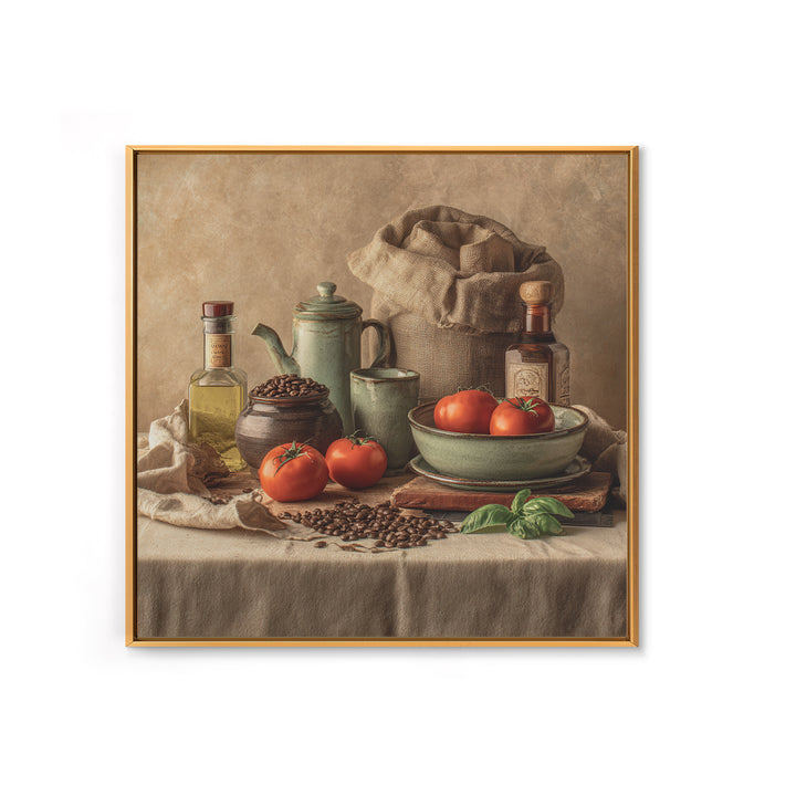 Coffee Beans and Burlap Sack Still Life Framed Canvas Print, Coffee Shop Art, Fine Art Print, Cafe Decor, Fine Art, Cafe, CSA-1x1-74