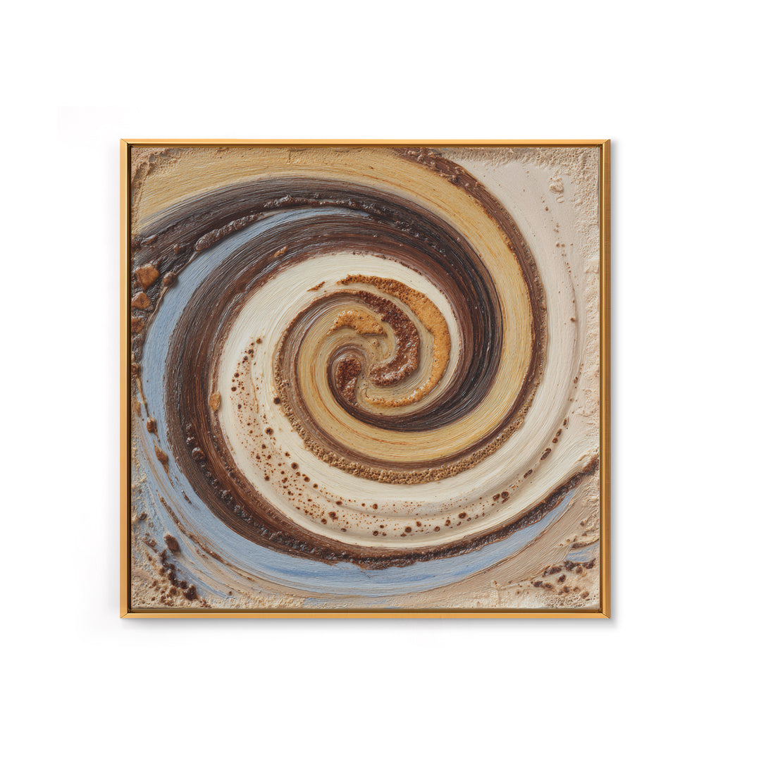 Abstract Brown and Cream Coffee Swirl Canvas Print, Coffee Shop Art, Statement Artwork, Cafe Decor, Abstract Art, Cafe, CSA-1x1-9