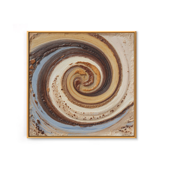 Abstract Brown and Cream Coffee Swirl Canvas Print, Coffee Shop Art, Statement Artwork, Cafe Decor, Abstract Art, Cafe, CSA-1x1-9