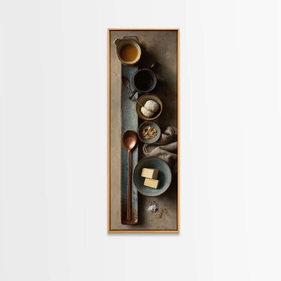 Moody Dark Roast Still Life Canvas Print, Coffee Shop Art, Canvas Wall Art, Cafe Decor, Fine Art, Cafe, Bedroom Wall Art, CSA-1x3-44