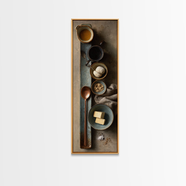 Moody Dark Roast Still Life Canvas Print, Coffee Shop Art, Canvas Wall Art, Cafe Decor, Fine Art, Cafe, Bedroom Wall Art, CSA-1x3-44
