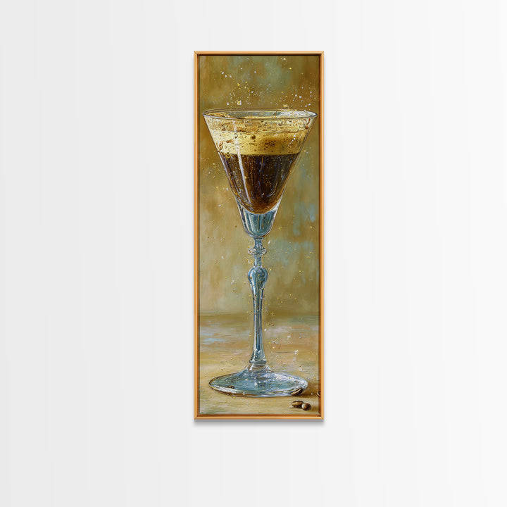 Espresso Martini Coffee Cocktail Still Life Framed Canvas Print, Coffee Shop Art, Textured Painting, Cafe Decor, Fine Art, Cafe, CSA-1x3-53