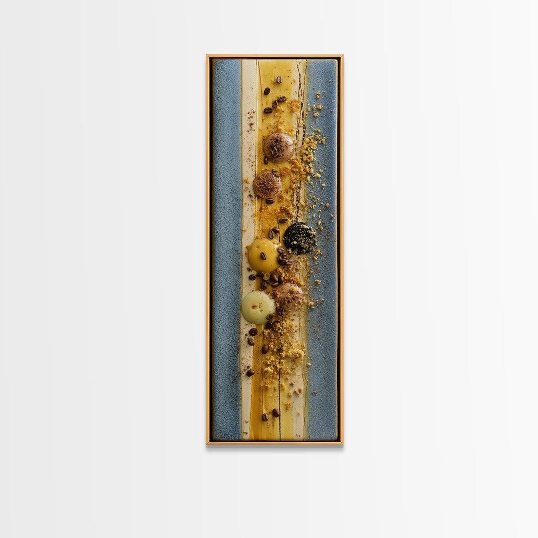 Roasted Beans Falling Through Dark Space Canvas Print, Coffee Shop Art, Dark Academia Decor, Cafe Decor, Fine Art, Cafe, CSA-1x3-56