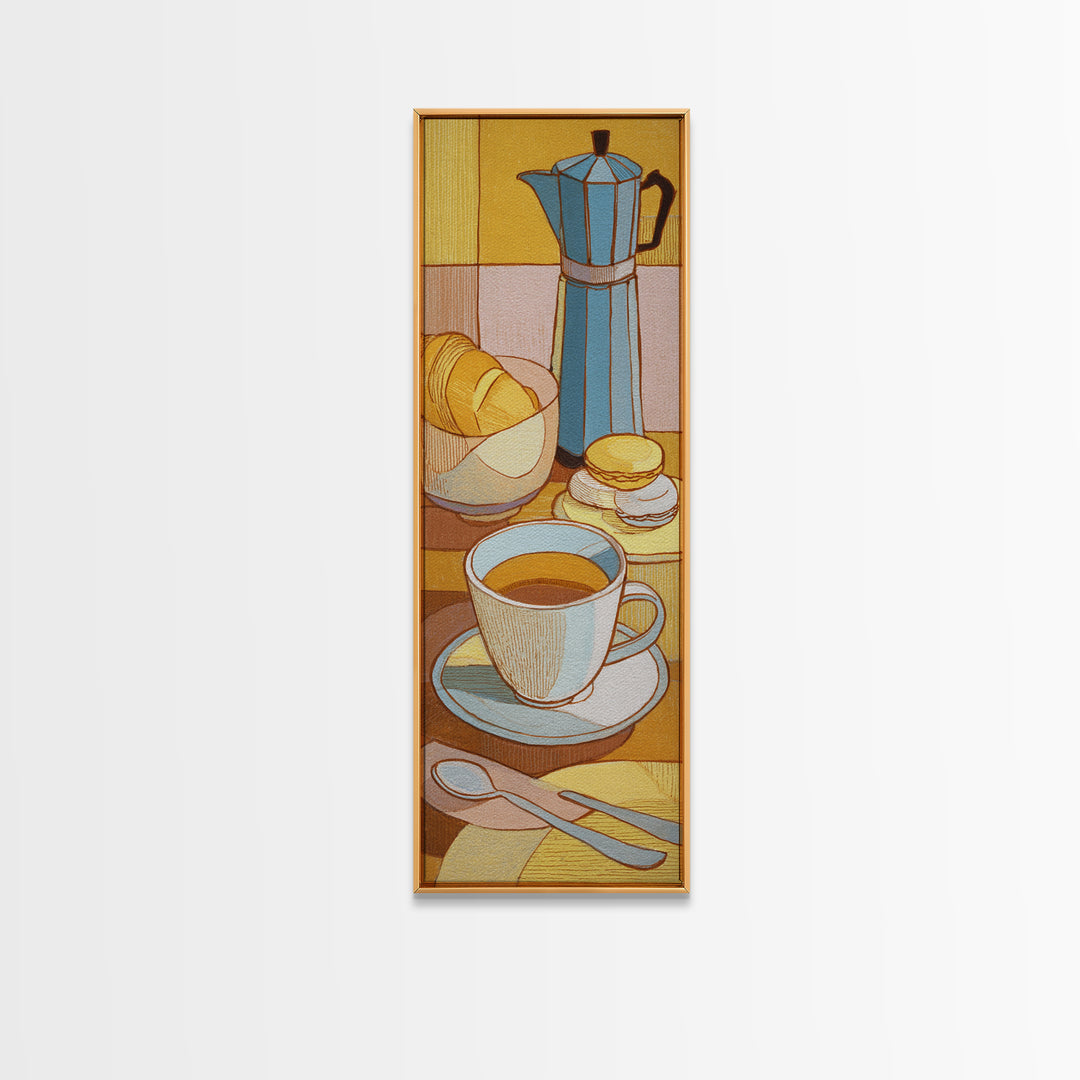 Minimal Line Art of a Cup and Canvas Print, Coffee Shop Art, Gothic Wall Art, Cafe Decor, Abstract Art, Cafe, Boho Decor, CSA-1x3-6