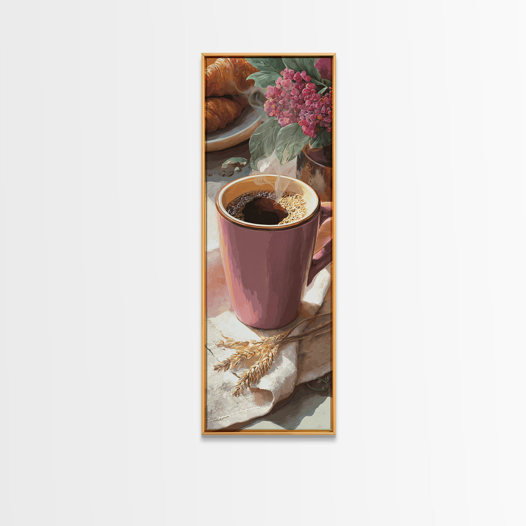 Retro Cafe Poster Coffee Cup Graphic Canvas Print, Coffee Shop Art, Coffee Wall Art, Cafe Decor, Fine Art, Cafe, CSA-1x3-67