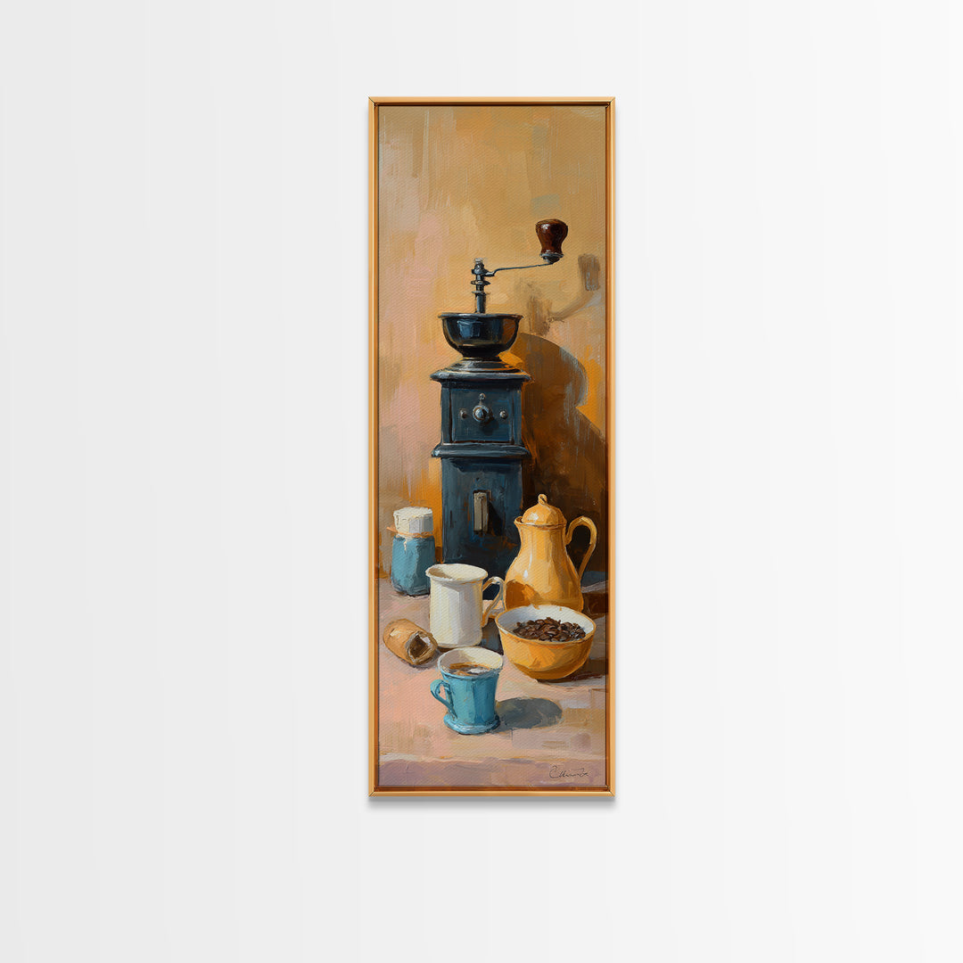 Coffee Grinder Antique Still Life Canvas Print, Coffee Shop Art, Bedroom Wall Art, Cafe Decor, Fine Art, Cafe, Modern Decor, CSA-1x3-72