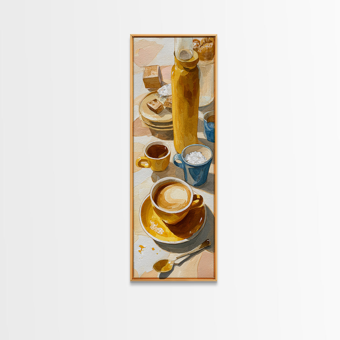Minimal Line Art of a Cup and Canvas Print, Coffee Shop Art, Statement Artwork, Cafe Decor, Abstract Art, Cafe, Art Print, CSA-1x3-78