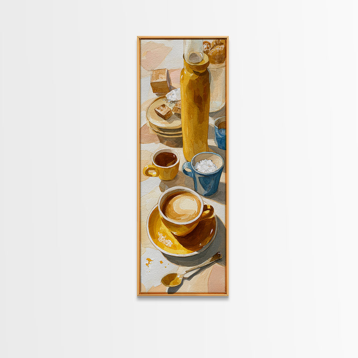 Minimal Line Art of a Cup and Canvas Print, Coffee Shop Art, Statement Artwork, Cafe Decor, Abstract Art, Cafe, Art Print, CSA-1x3-78