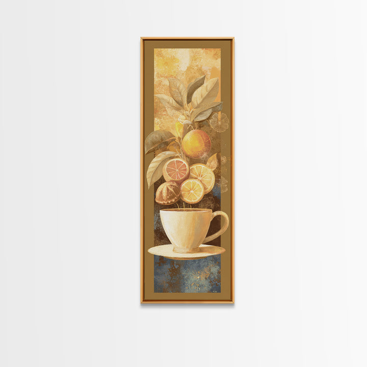 Retro Cafe Poster Coffee Cup Graphic Framed Canvas Print, Coffee Shop Art, Boho Decor, Cafe Decor, Fine Art, Cafe, Printable, CSA-1x3-91