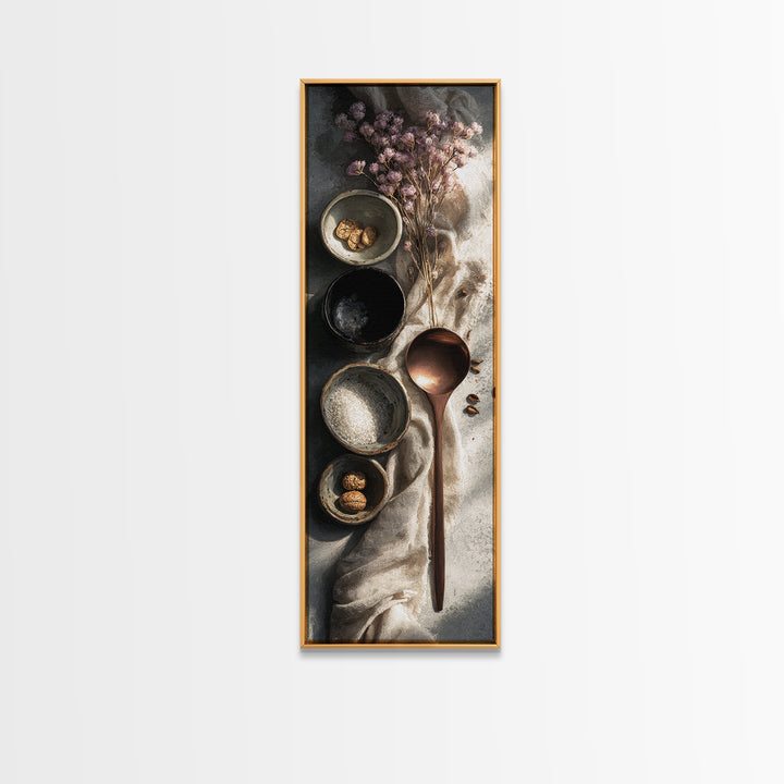 Moody Dark Roast Still Life Framed Canvas Print, Coffee Shop Art, Moody Wall Art, Cafe Decor, Fine Art, Cafe, Luxury Decor, CSA-1x3-92