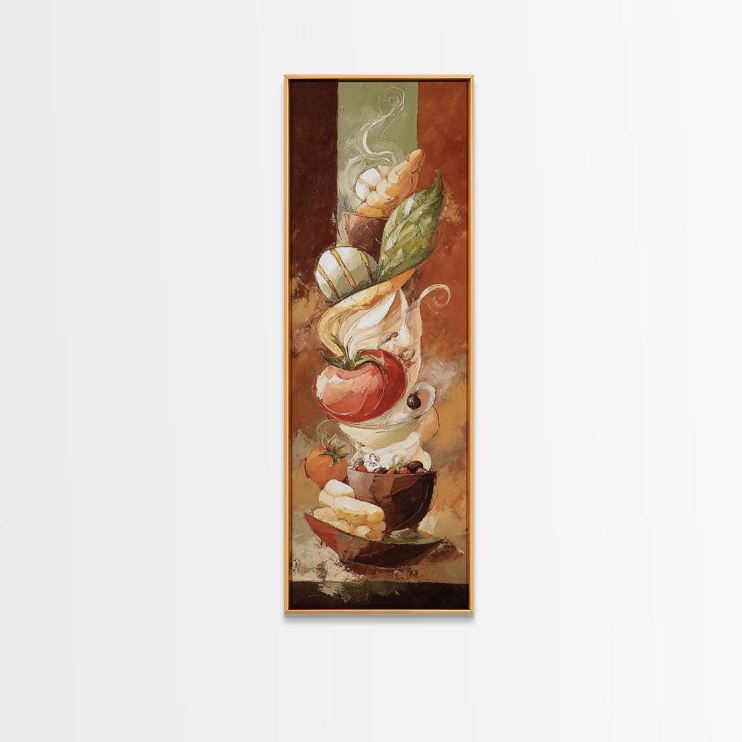 Abstract Brown and Cream Coffee Swirl Canvas Print, Coffee Shop Art, Printable Wall Art, Cafe Decor, Abstract Art, Cafe, CSA-1x3-93