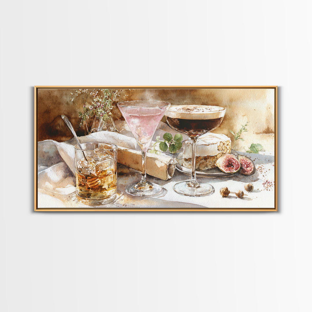 Espresso Martini Coffee Cocktail Still Life Framed Canvas Print, Coffee Shop Art, Printable, Cafe Decor, Fine Art, Cafe, CSA-2x1-13