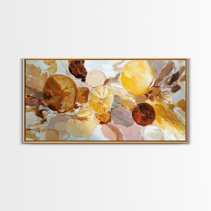 Abstract Brown and Cream Coffee Swirl Framed Canvas Print, Coffee Shop Art, Kitchen Decor, Cafe Decor, Abstract Art, Cafe, CSA-2x1-29