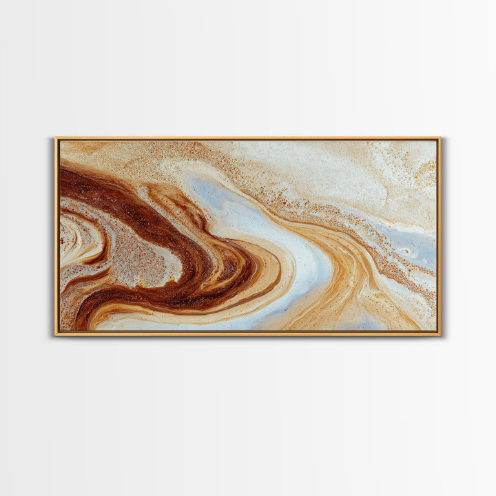 Abstract Brown and Cream Coffee Swirl Canvas Print, Coffee Shop Art, Kitchen Gift, Cafe Decor, Abstract Art, Cafe, Coffee Art, CSA-2x1-53