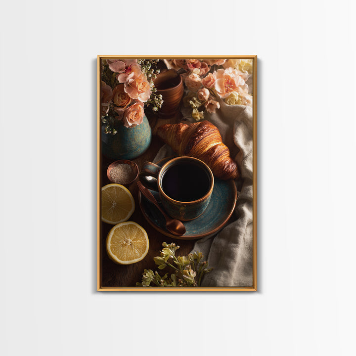 Moody Dark Roast Still Life Canvas Print, Coffee Shop Art, Gallery Decor, Cafe Decor, Fine Art, Cafe, Wall Art, Home Decor, CSA-2x3-16