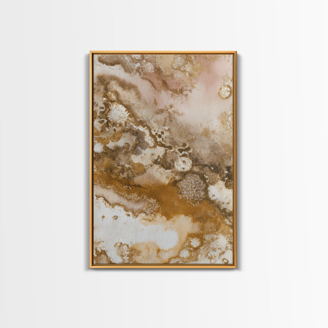 Abstract Brown and Cream Coffee Swirl Framed Canvas Print, Coffee Shop Art, Printable Art, Cafe Decor, Fine Art, Cafe, CSA-2x3-17