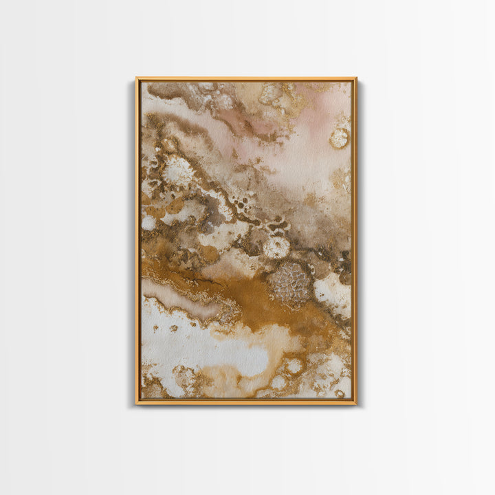 Abstract Brown and Cream Coffee Swirl Framed Canvas Print, Coffee Shop Art, Printable Art, Cafe Decor, Fine Art, Cafe, CSA-2x3-17