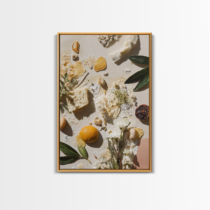 Sunlit Pastry and Coffee Arrangement Framed Canvas Print, Coffee Shop Art, Digital Wall Art, Cafe Decor, Oil Painting, Cafe, CSA-2x3-51