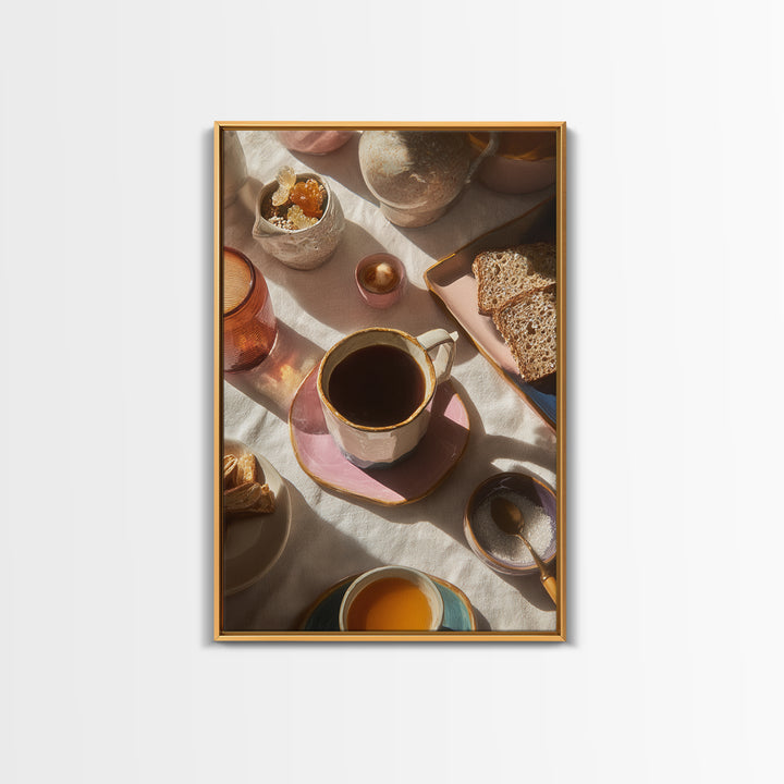 Mid Century Coffee Pot Canvas Print, Coffee Shop Art, Art Print, Cafe Decor, Cafe, Dark Academia Decor, Dopamine Decor, CSA-2x3-54