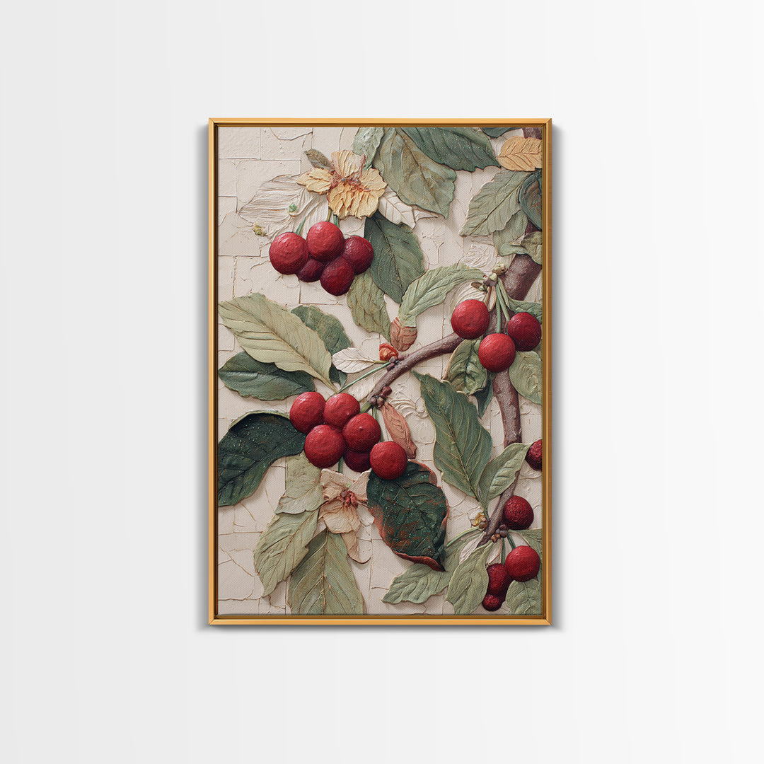 Coffee Farm Landscape Framed Canvas Print, Coffee Shop Art, Canvas Wall Art, Cafe Decor, Oil Painting, Cafe, Bedroom Wall Art, CSA-2x3-55